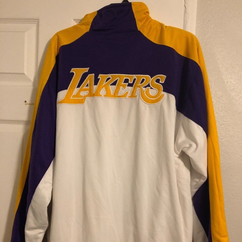 Vintage Los Angeles Lakers Zip Up Collared Embroidered Jacket, Mens XL